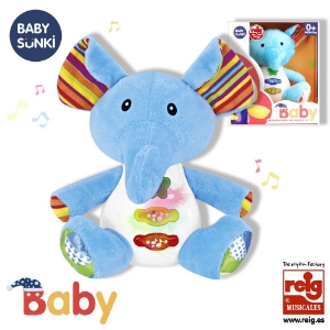 Poza cu Jucarie interactiva bebe cu sunete si lumini 15 cm - Elefant