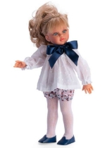 Poza cu Papusa Sabrina Blonda cu Camasa Alba cu Funda 40cm