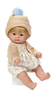 Poza cu Papusa Bomboncin cu Caciulita Bej 20cm