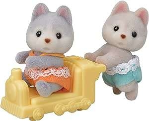 Poza cu Figurine Sylvanian Families-Gemenii Catelusi Husky