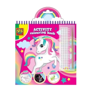 Poza cu Carte de Colorat cu Activitati 3 in 1 Unicorn