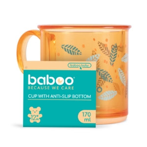 Poza cu Cana Cu Fund Antiderapant Baboo - 170 ml, Portocaliu, 12 luni+